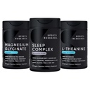 Sports Research Double Strength L-Theanine Supplement Softgels for Focus &amp; Relax, Magnesium Glycinate for Restful Sleep & Enzymatic Processes + Sleep Complex Melatonin-Free Vegan Capsules