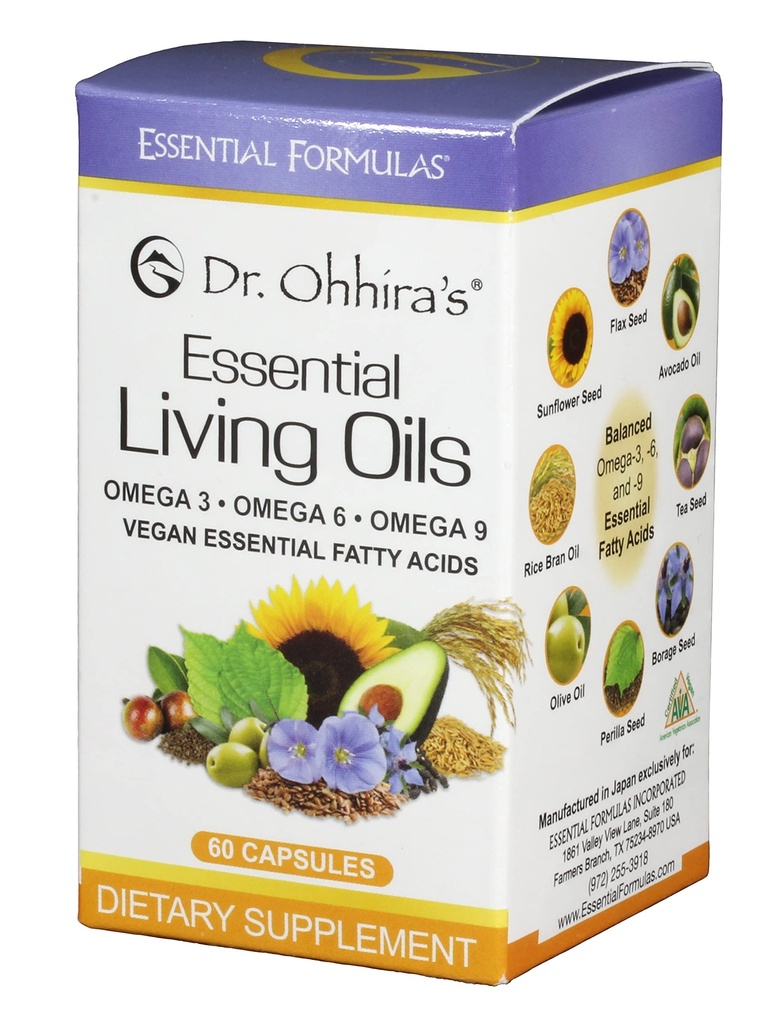 El Dr. Ohhira Vegan Omega 3, EFA y Fish Oil Alternative, 60 cápsulas