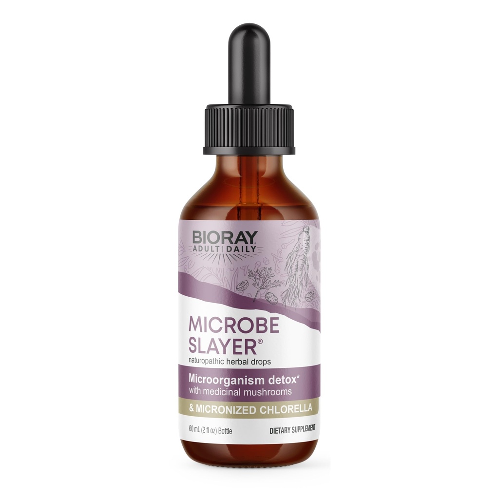 BIORAY Daily Microbe Slayer - 2 fl oz - promueve el equilibrio de microbios intestinales " Nutrishes The Liver - Non-GMO, Vegetarian, Gluten Free