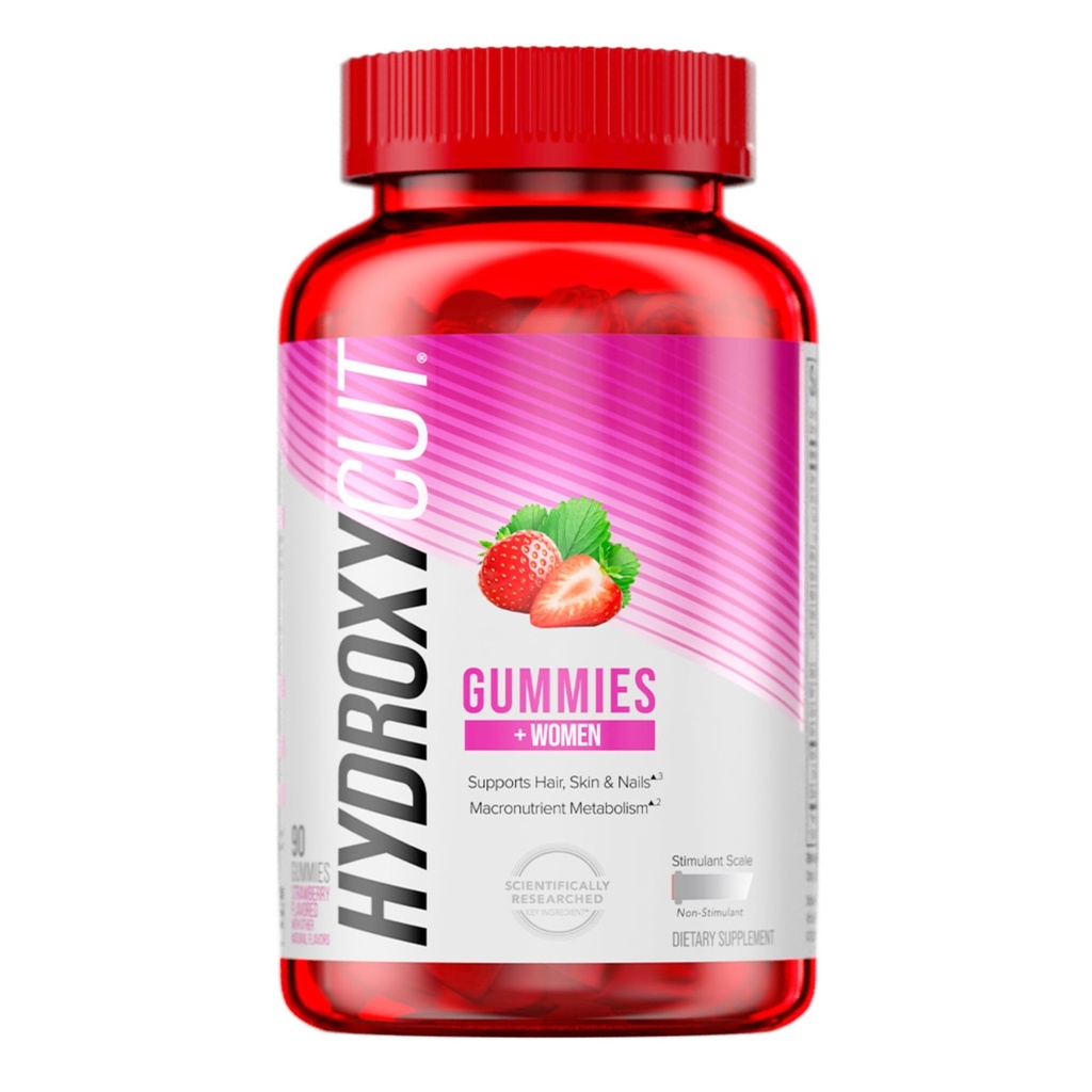 Hidroxicut Gummies +Mujeres, Fresa - 99% Caffeine Gratis - Soportes Cabello, Esquí &amp; uñas - Metabolizar Carbs, Proteínas & Fats