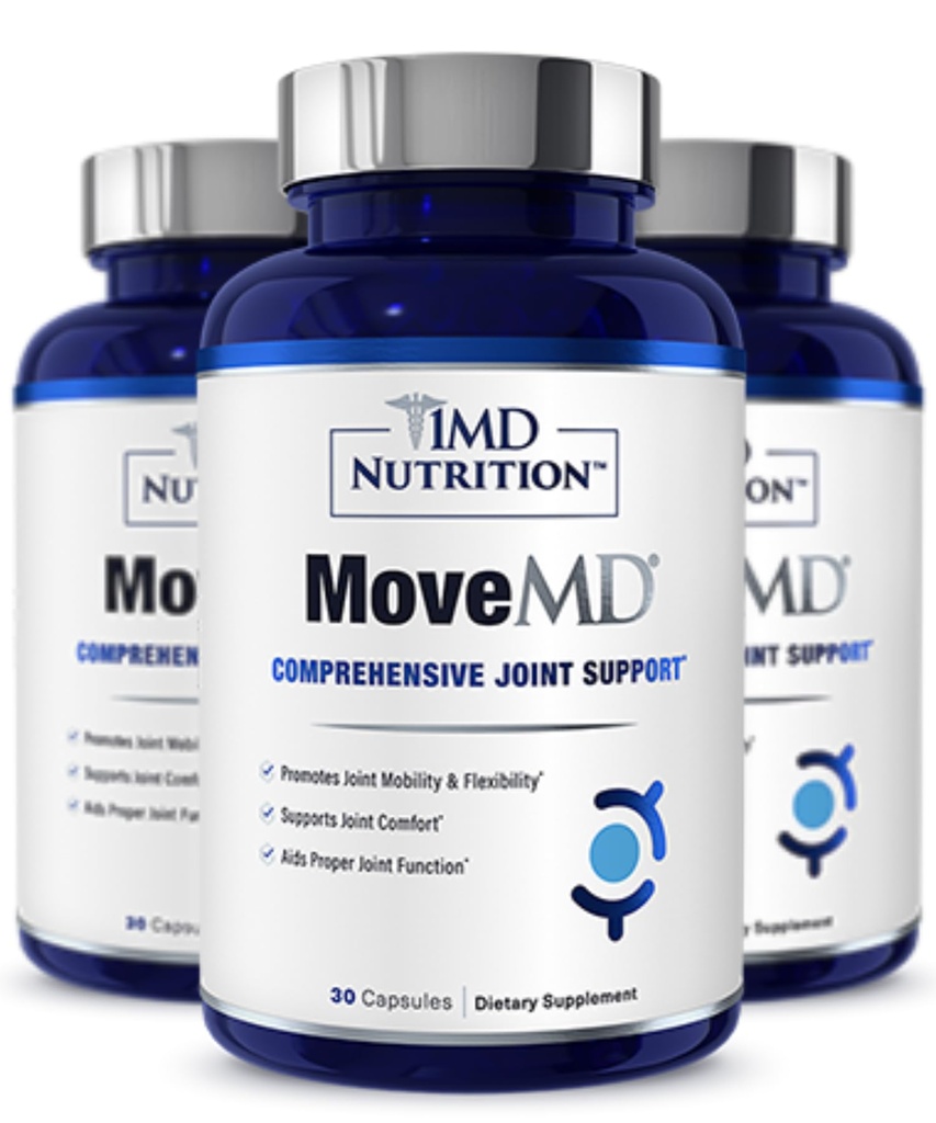 1MD Nutrición MoveMD - Suplemento Conjunto de Salud - Doctor Fórmido Silencioso con Collagen, Astaxanthin y Más Silencioso (3-Pack)