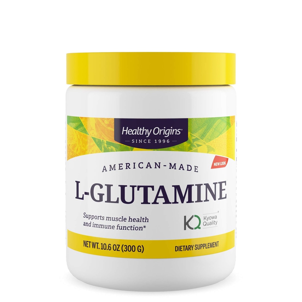 Orígenes saludables L-Glutamina (American-Made, Non-GMO, Gluten Free, Muscle Support, Immune Support), 10.6 Ounce