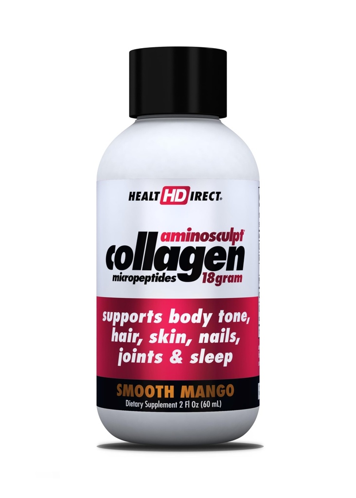 HEALTH DIRECT – Zapatos Líquidos de Grado Médico – AminoSculpt Libre de Azúcar – Mango Smooth – 12 Servimientos, (12pk, 2oz Zapatos) – Bien para Juntas, Huesos, " Dormir – Mejor pelo, piel " uñas
