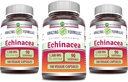 Fórmulas asombrosas Echinacea Silencioso 1300 Mg Silencio Veggie Capsules Suplemento Silencio No-GMO Silencio Gluten Libre Silencio Hecho en EE.UU. (3 Pack Silencio 180 Conde)