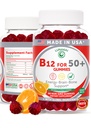 Lunakai EE.UU. hizo vitamina B12 Gummies para adultos 50+, no GMO B12 para energía &amp; vitalidad Boost, sabor naranja delicioso, 60ct