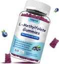L-Methylfolate Gummies with Methyl B12 - Empower Mood, Optimize Brain Health &amp; Fortify Immune System. Cuenta Blueberry Flavor 60.