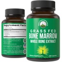 Peak Performance Grass Fed Bone Marrow - Whole Bone Extract Supplement 180 Capsules Superfood Pills Rich in Collagen, Vitamins, and Amino Acids. from Bone Matrix, Marrow, Cartilage. Tabletas ancestrales