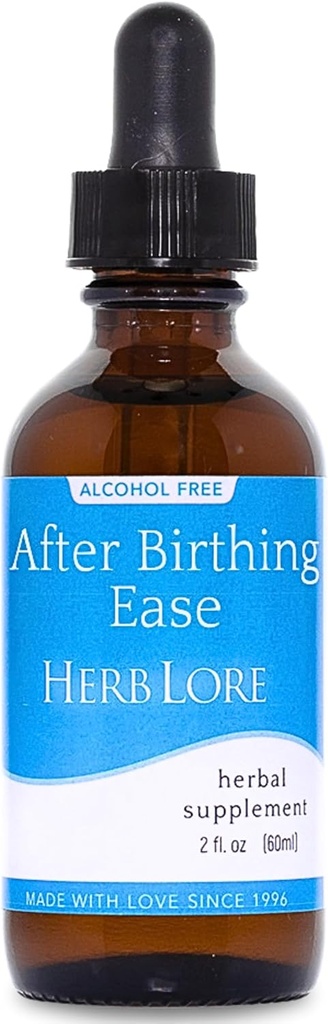 Herb Lore After Birthing Ease Tincture – Postpartum Drops for After Birth Cramping " Contractions with Cramp Bark, Blue Cohosh " Motherwort (2 fl oz)