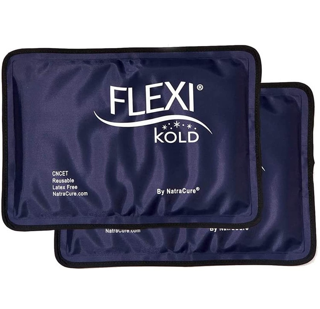 2 FlexiKold Gel Ice Packs - Ice Packs for Injuries Reusable, Back Pain Relief, Knee Ice Pack Wrap, After Surgery, Ice Pack for Knee - 6303-COLD-2PK by NatraCure - Medium - 2PK