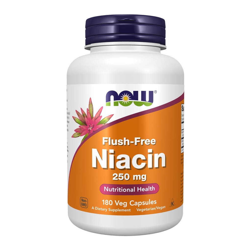 AHORA Suplementos de alimentos, Niacina (Vitamin B-3) 250 mg, Influenza, Salud Nutricional, 180 cápsulas de verduras
