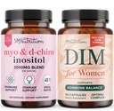 SMNutrition Women's DIM Suplemento " Myo-Inositol " D-Chiro Inositol peru Hormone Balance Bundle with 40:1 Ratio (30 Servings) and 250mg DIM Supplement for Women Complex (60 Servings)