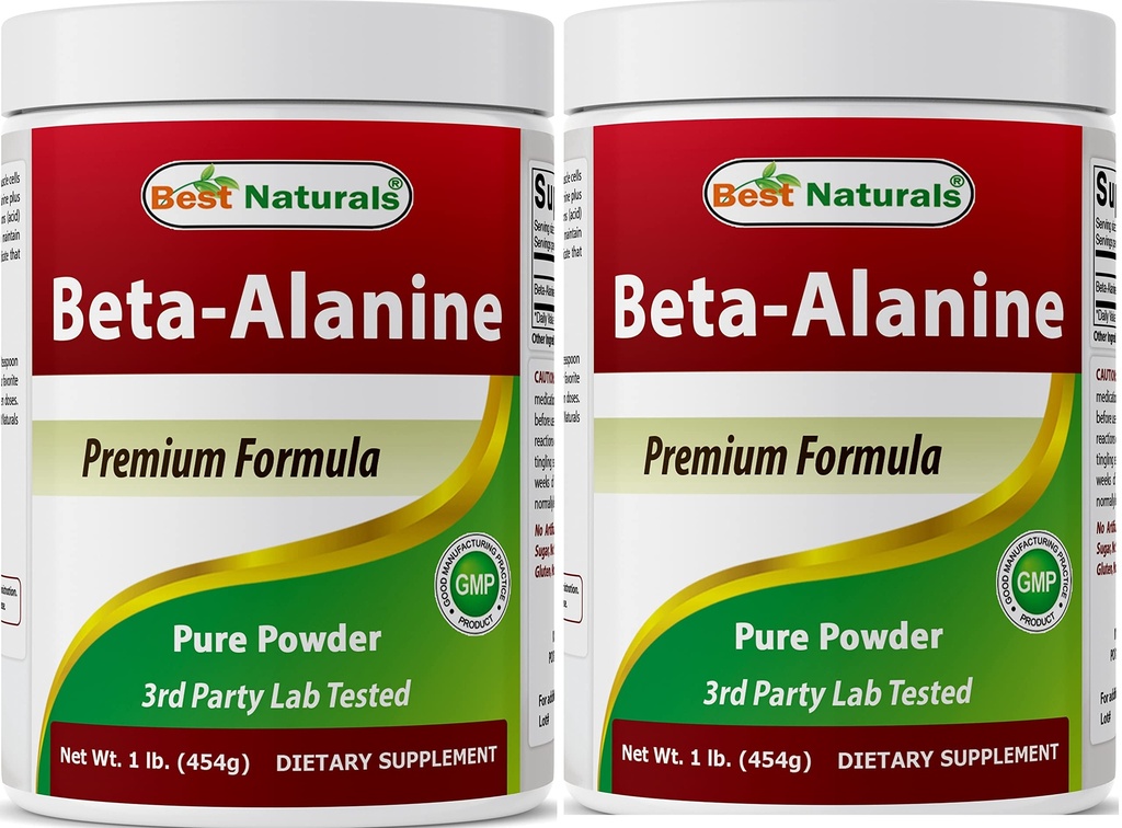 Mejores Naturales Beta Alanine Pure Powder 1 Libra (1 LB (Pack of 2))