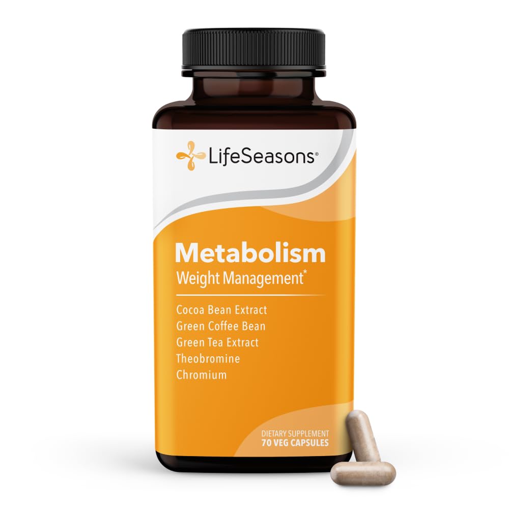 Metabolismo - Soporte para el control de peso " Suplemento de toma de energía - Natural Appetite Suppressant - Curbs Cravings - té verde, grano de café, cromo, cacao " Theobromine - 70 cápsulas