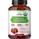Zazzee USDA Organic Cranberry 25:1 Extracto, 500 mg por Cápsula, 100 Cápsulas Vegan, Más de 3 Mes de Suministro, Estándarizado, Concentrado 25X Extracto, 100% Vegetariano, Certificado Orgánico, No GMO Todo-Natural