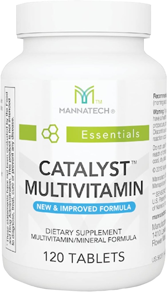 Mannatech Catalyst Multivitamin 120 Tabletas, Maximice su multivitamina. Proporciona Antioxidantes Vitamina A, Vitamina C y Vitamina E, Ahora con Ashwagandha para apoyarte física y emocionalmente