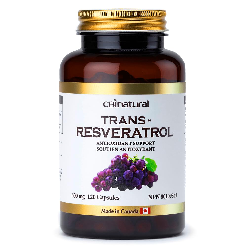 Trans-Resveratrol 600mg, Antioxidante de alta potencia, soporta la salud celular y el envejecimiento saludable, 120 cápsulas veganos, suministro de 4 meses, no GMO, Gluten Free