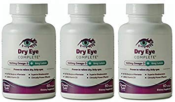 Ojo seco completo, formulado para ojos secos. Ingredientes de salud de visión final: Omega-3, Omega-7, Lutein, vitamina D3 (3 mes de suministro)