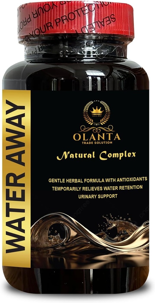 Agua Away - Suplemento de Agua Natural, Semillas Celeria, Cereza de Tarta, Granos Verdes de Café, Carne de Leche, Retención de Agua, Láminas Diuréticas Naturales - 1 Botella
