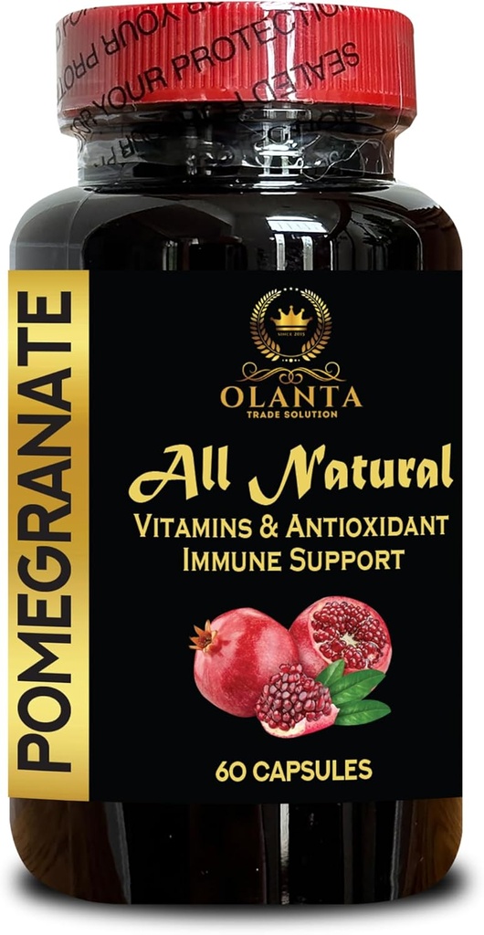 Extracto de granada - cápsulas de granada natural para apoyo conjunto y entrenamiento previo para hombres y mujeres, ltra alta absorción, suplemento dietético - 1 botella 60 cápsulas