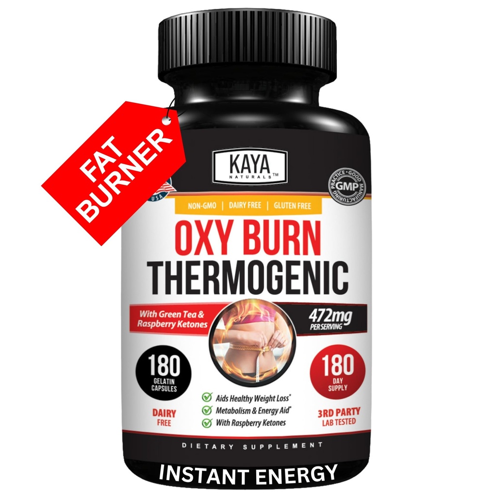 Kaya Naturals Oxy Burn - Thermogenic Herbal Formula for Active Living – Non-GMO & Gluten-Free – 180 Conde