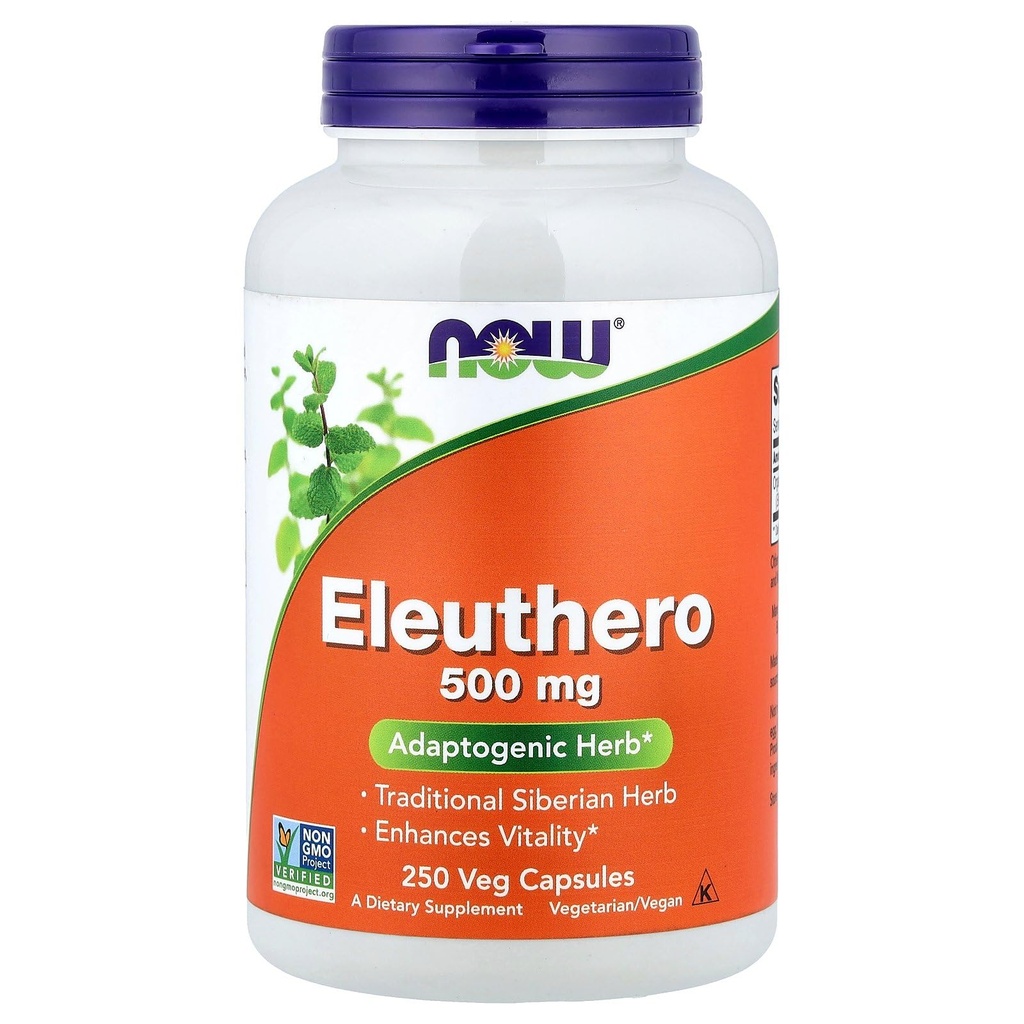 Eleuthero 500mg Ahora Comida 250 cápsulas