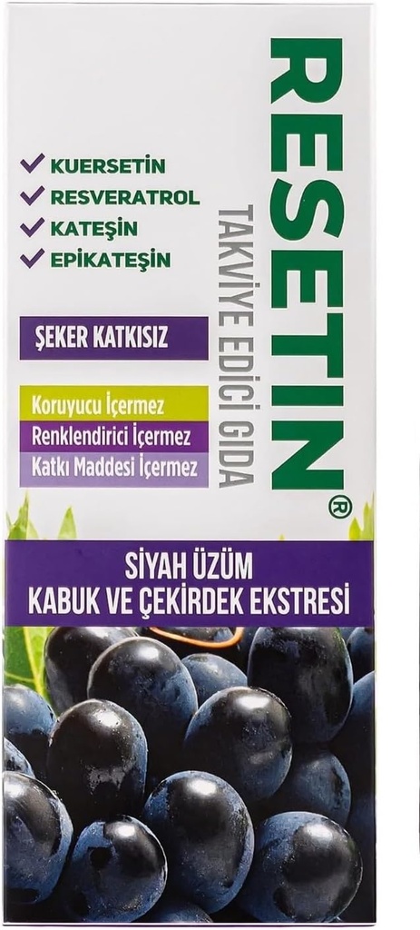 DEMMEX RESETIN Black Grape Skin and Seed Liquid Extract, Grape Polyphenol Concentrate, 47 mg/ml Total Polyphenols - 682X Más que Vino tinto, Resveratrol, Quercetin, Catechins, 250ml - 8.45 Fl Oz (1)
