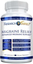 Investigación Alivio Migrano Verificado - Suplemento de doble acción - Reducir la Severidad y la Duración, Hormonas de equilibrio - con Ginger y Ginko Biloba- 60 cápsulas - 60 cápsulas - 1 mes de suministro