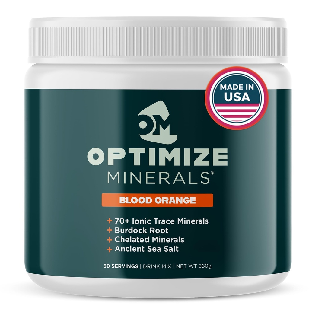Optimize Minerals Multi Mineral - Nuevo look Mismo Daily Fórmula - Magnesio, Electrolitos " Trace Mineral Supplement Powder - Gluten Free Vitamins Drink for Optimal Wellness - Blood Orange, 30 Servings