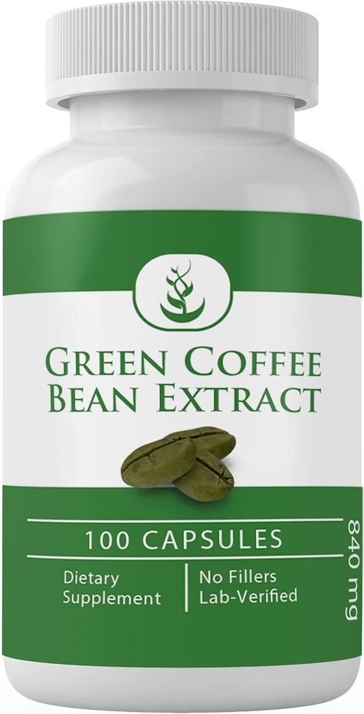 PURE Original INGREDIENTES Extracto de grano de café verde, (100 cápsulas) Siempre puro, sin aditivos ni artillería, Lab Verified
