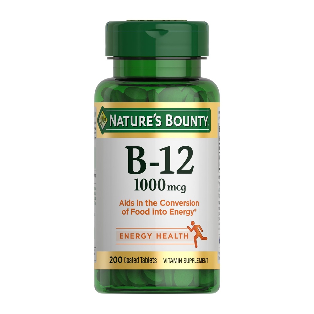 Vitamina B12 1000 mcg Suplementos, apoya el metabolismo energético, 200 Ct