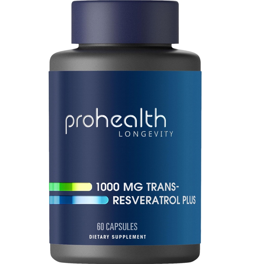 ProHealth Resveratrol 1000mg ← Trans-Resveratrol puro  Plus Quercetin, Vino tinto &amp; Green Tea Extract ← Clínicamente Estudiado para apoyar la salud celular, la memoria, el envejecimiento saludable