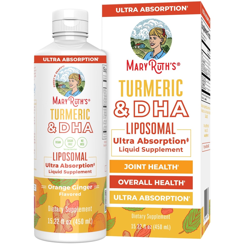 MaryRuth Orgánicas Silencio Liposomal Turmeric " DHA Silencioso Orígenes de Hierro Óleo Silencio Algal DHA " Vitamina E Silencio Función Cognitiva ← Mood Apoyo Silencioso Salud Conjunta ← Suplemento Líquido tención 15.22 oz