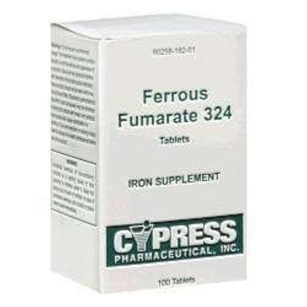 Cipress Pharmaceutical Ferrous Fumarate 324 Tablets, Boxed, 100ct