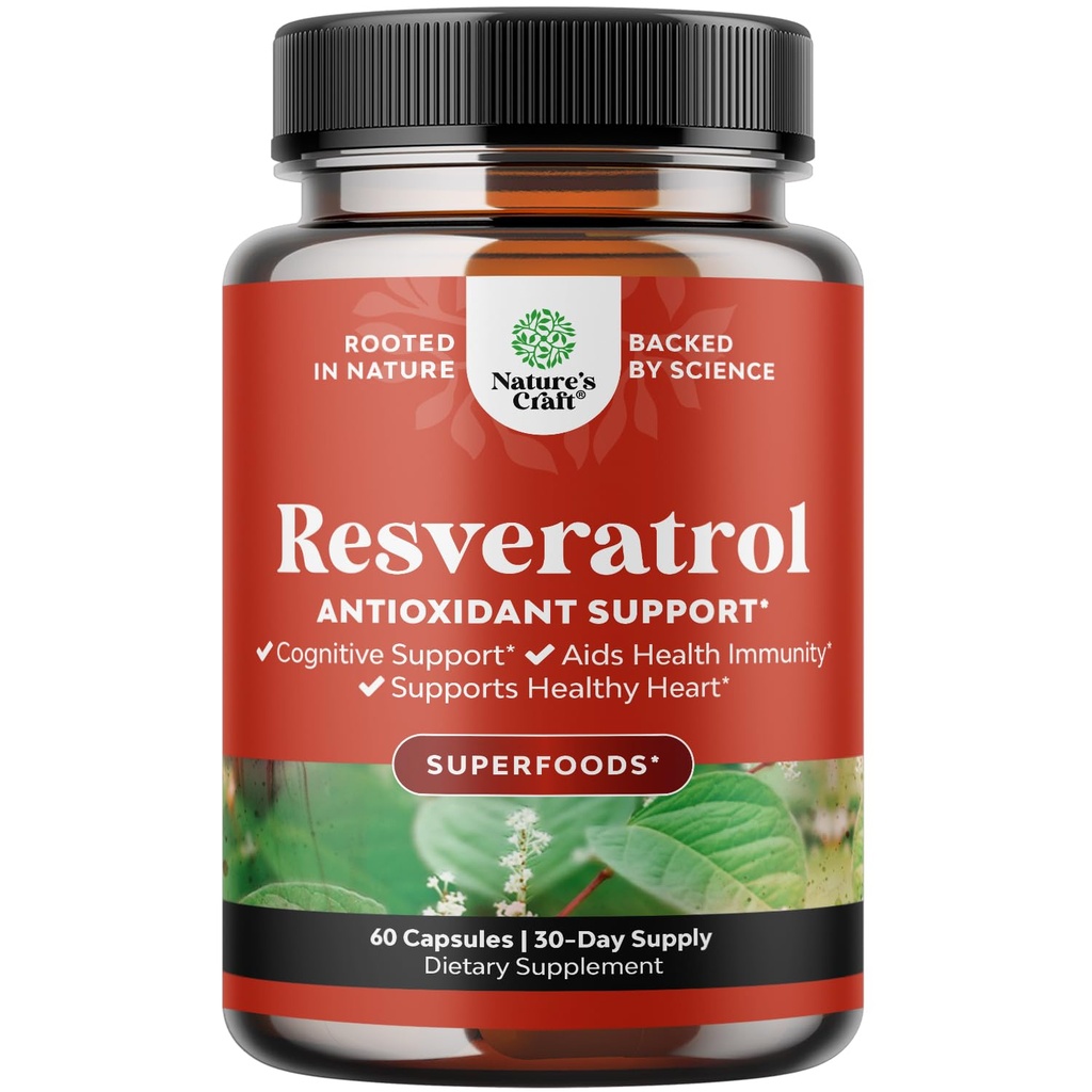 Suplemento de Resveratrol Juvenil - Resveratrol Capsules con AMPK Activador para Salud Celular & Vitalidad - AMPK Metabólica Activador para Metabolismo Boost " Eficiencia Celular - 60 Cuenta