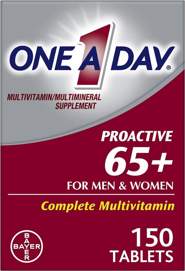 Uno al día Proactivo 65 Plus Multivitamínicos para Hombres y Mujeres, 150 Tabletas (Pack of 2) por One-A-Day