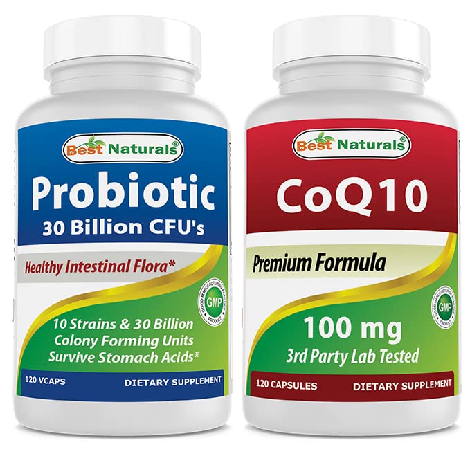 Best Naturals Probiotic 10 Strains & 30 Billion CFU & COQ10 100 mg