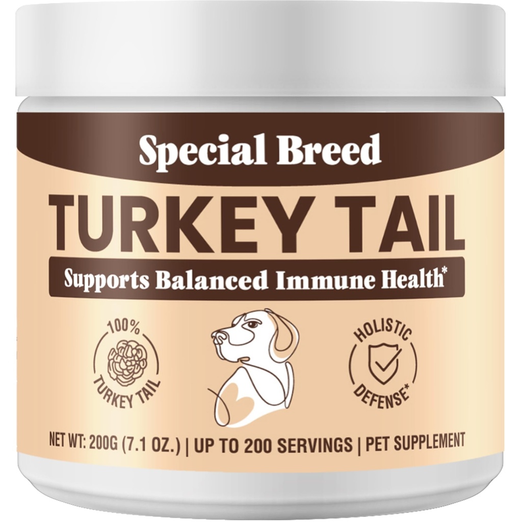 Turquía Tail Mushroom for Dogs - Orgánica Turquía Tail for Dogs Mushroom Powder for Respiratory, Immunity, Digestion - Lipoma Lumps and Bumps Supplement, No Fillers - 200 Grams