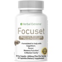 Focuset Nootropics Brain and Focus Formula. 90 Capsules Dimethylaminoethanol (DMAE Bitartrate), L-Glutamine, L-Tyrosine, GABA, Bacopa y Más, White