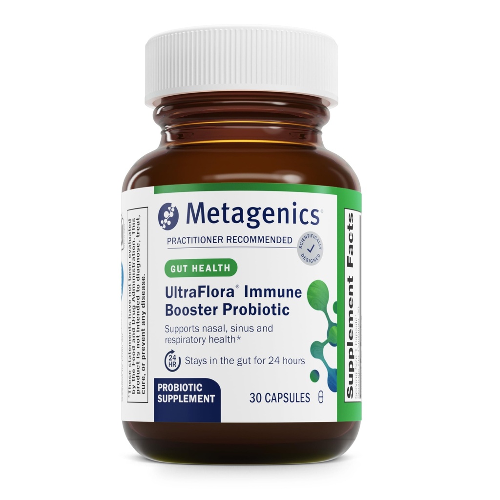 Metagenics UltraFlora Immune Booster Probiotic - Shelf-Stable Probiotic for Daily Immune Support* - Supports Healthy Nasal, Sinus &amp; Respiratory Function* - 30 Count