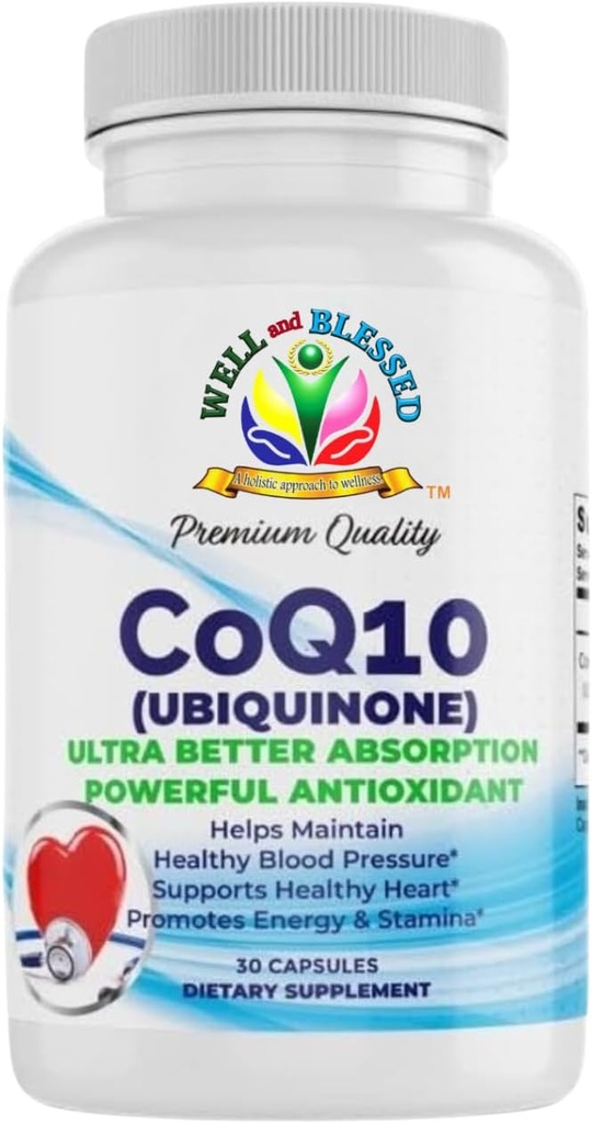 CoQ10 (Ubiquinone) - 30 cápsulas - Ultra Better Absorption Formula - Promover la energía y la resistencia - Vegan y Vegetarian Friendly - Gratis de Aditivos Artificiales