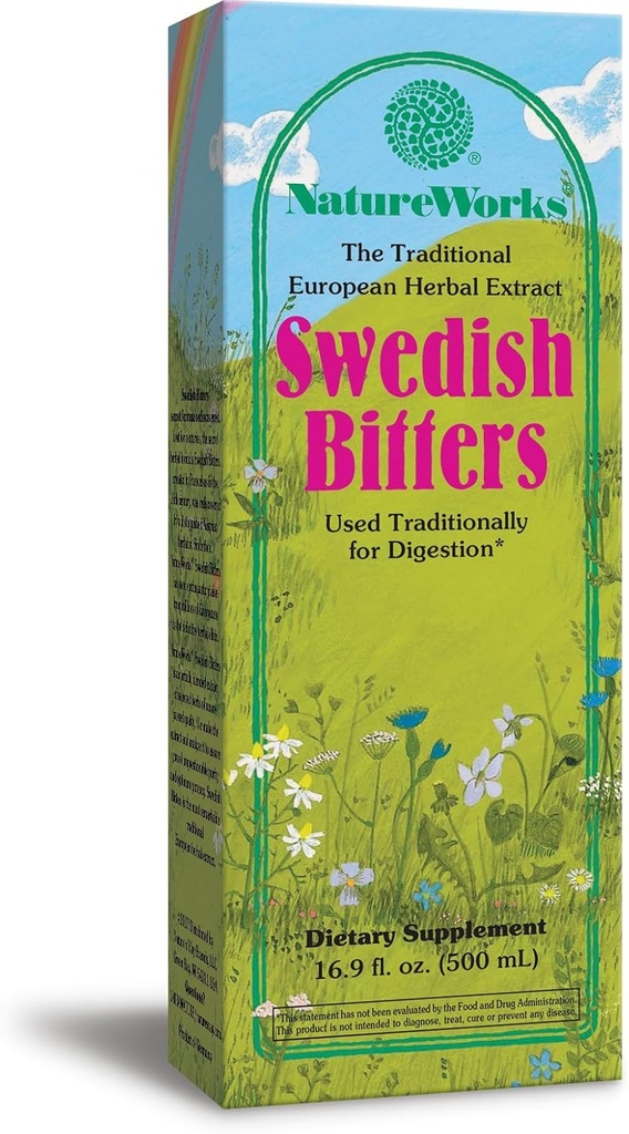 NatureWorks Sueco Bitters, Extracto Herbal tradicional europeo usado para la digestión, 16.9 Fluid Ounce