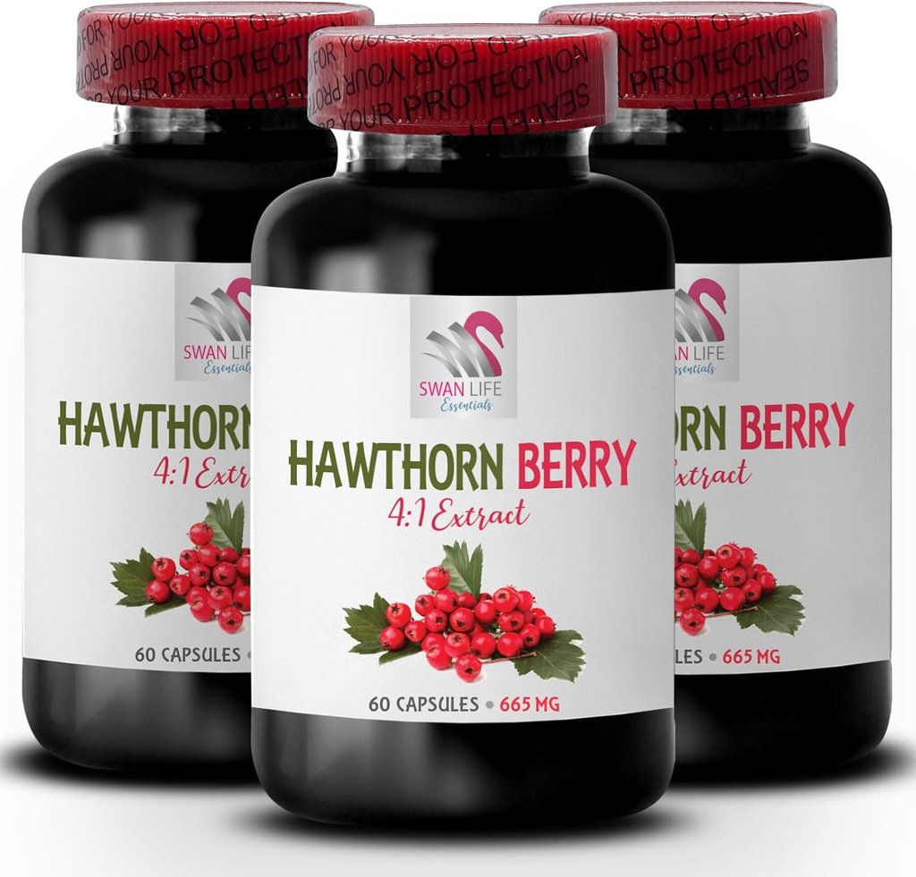 extracto de baya hawthorn - BERRIES HAWTHORN EXTRACT - cápsulas de cereza hawthorn, suplemento extracto de halcón, suplemento antioxidantes para mujeres, suplemento antioxidantes para la piel 3 botella 180 cápsulas