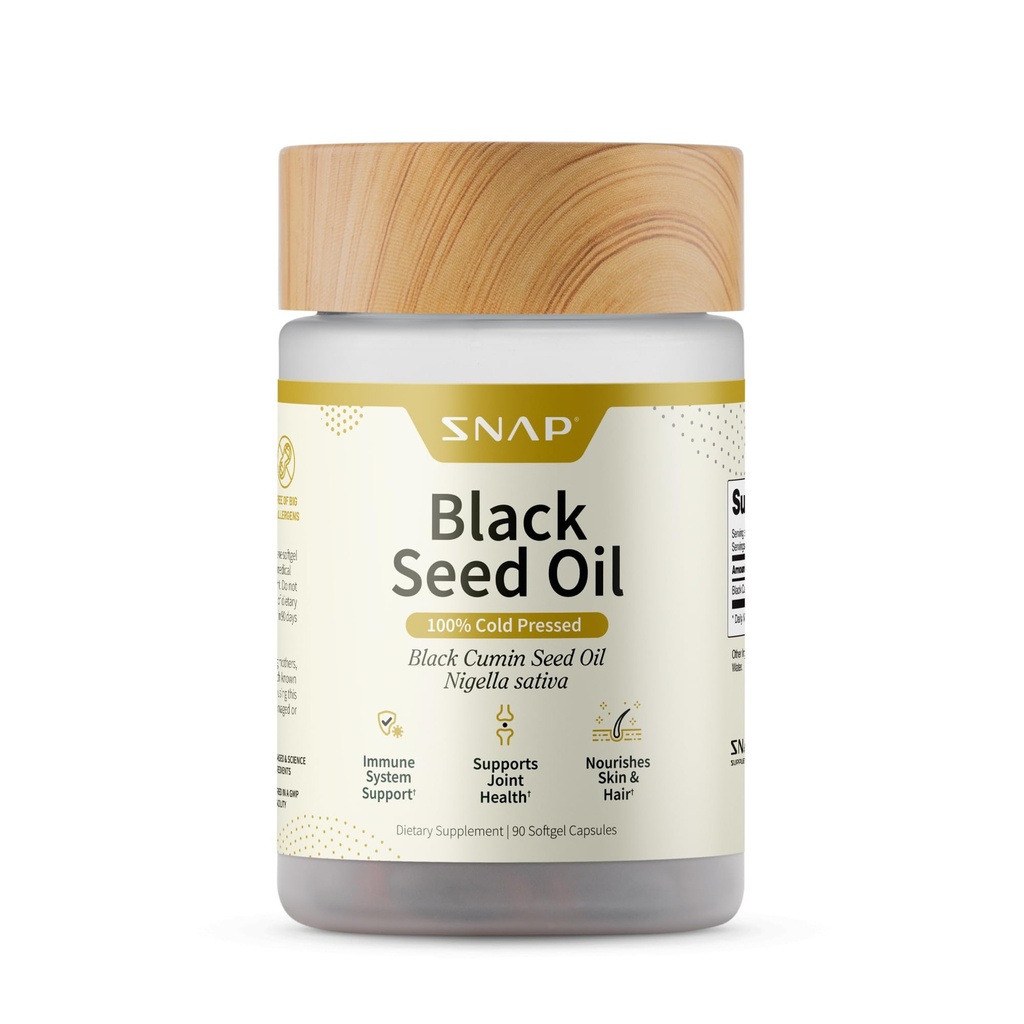 Complementos de Aceite de Semillas Negras – 100% Frío Presionado Orgánica Nigella Sativa – Apoya Salud Inmunitaria, Detox, Esquí, Pelo, Juntas &amp; Bienestar Global – 90 Softgels