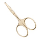 Tijeras faciales de nariz pequeña LIVINGO 3,75" Cucharilla curvada con acero inoxidable de punta redondeada para manicura Cuticle, ceja, piel seca (grito)