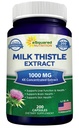 ASquared Nutrition Milk Thistle Suplemento 1000mg-200 Capsules,Max Strength 4X Concentrated Extract 4:1 Milk Seed Powder Herb Pills, 1000 mg Silymarin Extract for Liver Support, Cleanse, Detox