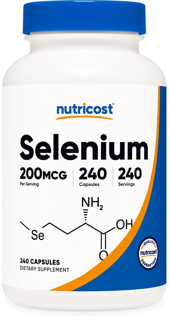 Nutricost Selenium 200mcg, 240 cápsulas vegetarianas, no GMO, Gluten Free L-Selenomethionine