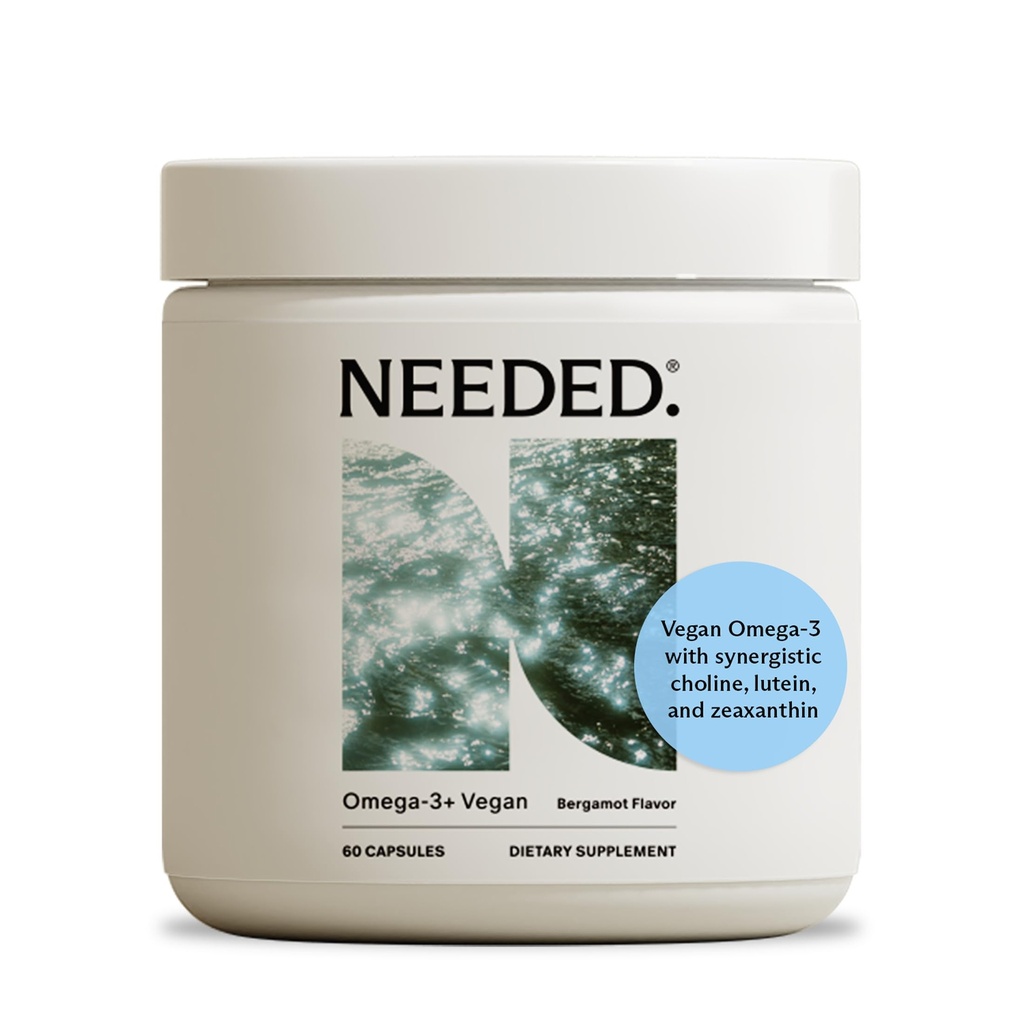 Necesitado. Prenatal Omega-3 - Dosis de alta potencia de aceite de pescado de origen sostenible, Bergamot Flavor, 1000mg DHA, 1000mg EPA, Encasada en una Shell de Softgel de base vegetal, de 30 días