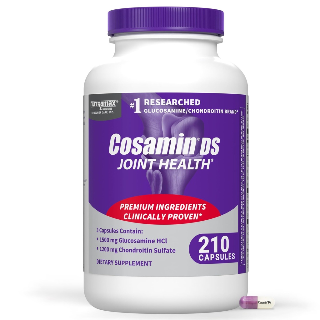 Nutramax Cosamin® DS Joint Health Supplement with Glucosamine " Chondroitin for Men ' Women's Joint Health, 210 Capsules