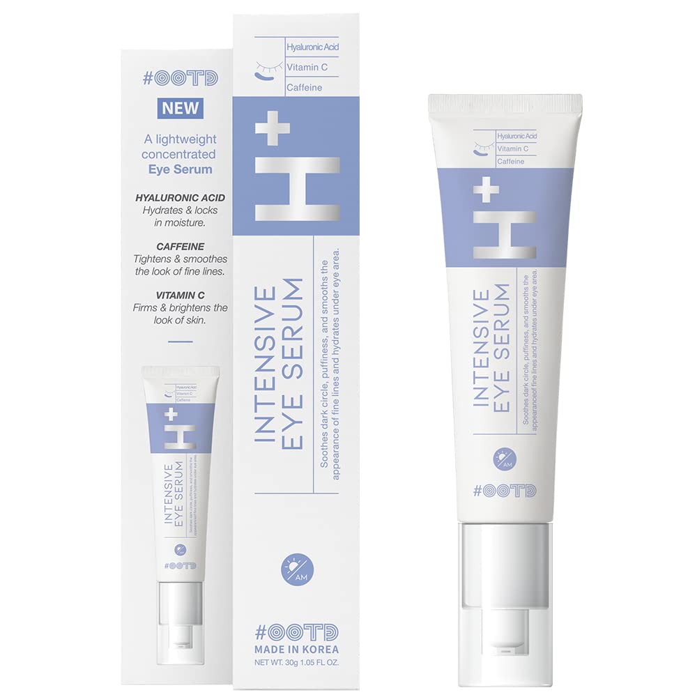 Serum Ojo Coreano para Hidratante Ojo, Anillos Antienvejecimiento Firmando Bolsas Ojo Puffy Círculo Oscuro, Ácido Hialurónico, Vitamina C, Caffeine, Vegan bajo Tratamiento Ojo 30g