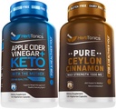 Herbtonics Apple Cider Vinegar Capsules Plus Keto BHB ← Fat Burner &amp; Weight Loss Suplemento para Hombres - Premium Ceylon Cinnamon Capsules - efectivas píldoras de canela para mejorar el bienestar